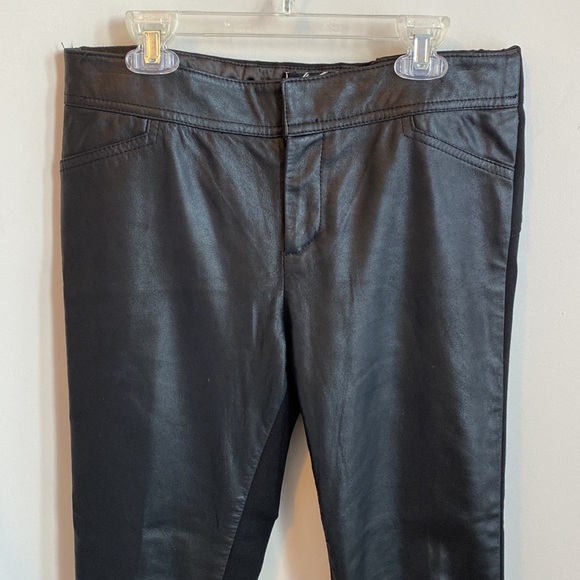 Lord & Taylor Leather/Ponte Ankle Zip Pants Black - Picture 3 of 6